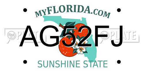 AG52FJ Florida License Plate