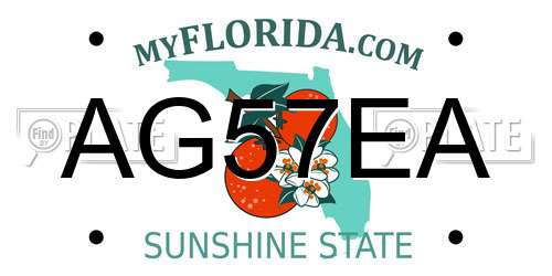 AG57EA Florida License Plate