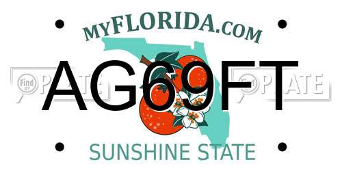 AG69FT Florida License Plate