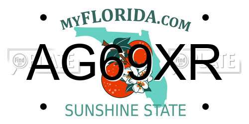 AG69XR Florida License Plate
