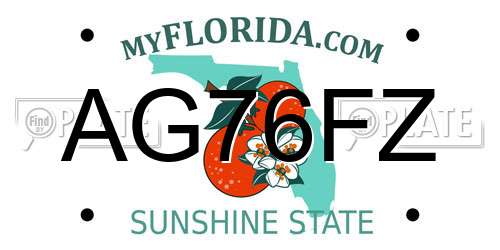 AG76FZ Florida License Plate