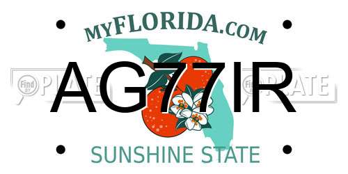 AG77IR Florida License Plate