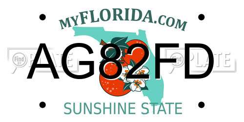 AG82FD Florida License Plate
