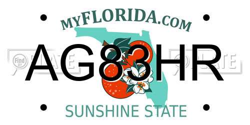 AG83HR Florida License Plate