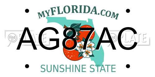 AG87AC Florida License Plate