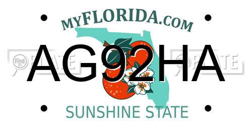 AG92HA Florida License Plate