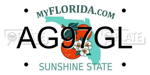AG97GL Florida License Plate