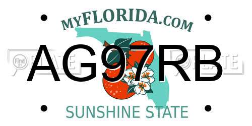 AG97RB Florida License Plate
