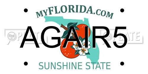 AGAIR5 Florida License Plate