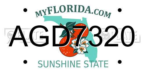 AGD7320 Florida License Plate