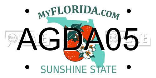 AGDA05 Florida License Plate