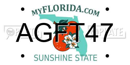 AGFT47 Florida License Plate