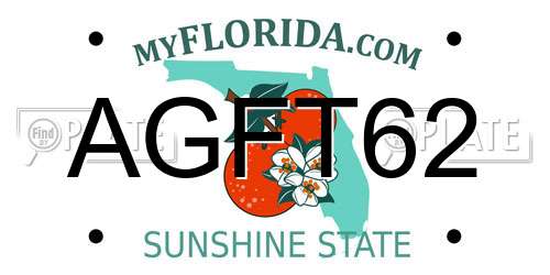 AGFT62 Florida License Plate