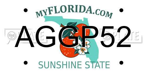 AGGP52 Florida License Plate