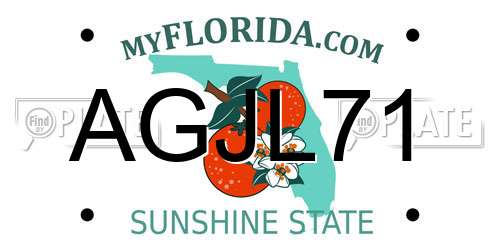 AGJL71 Florida License Plate