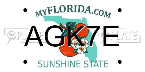 AGK7E Florida License Plate