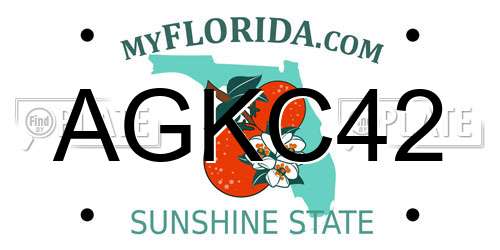 AGKC42 Florida License Plate