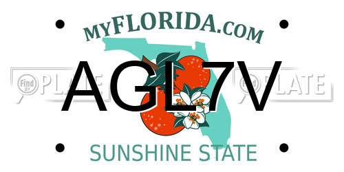 AGL7V Florida License Plate