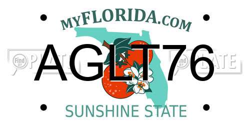 AGLT76 Florida License Plate
