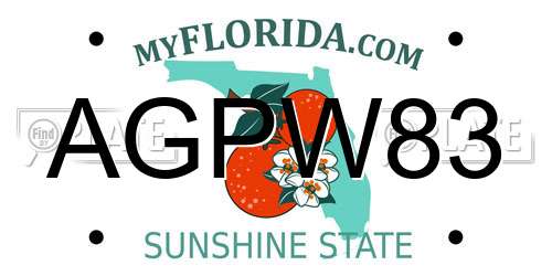AGPW83 Florida License Plate