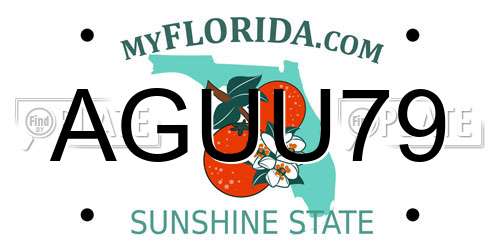 AGUU79 Florida License Plate