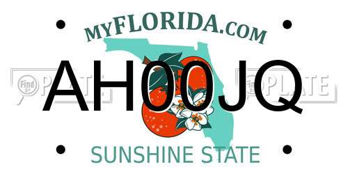 AH00JQ Florida License Plate