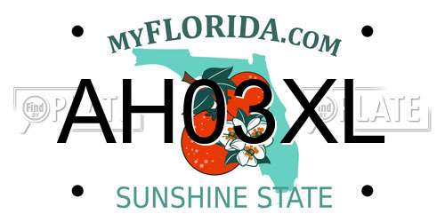 AH03XL Florida License Plate