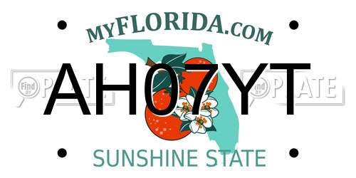 AH07YT Florida License Plate