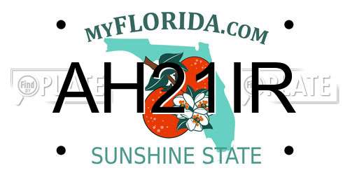 AH21IR Florida License Plate