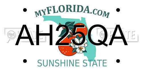 AH25QA Florida License Plate