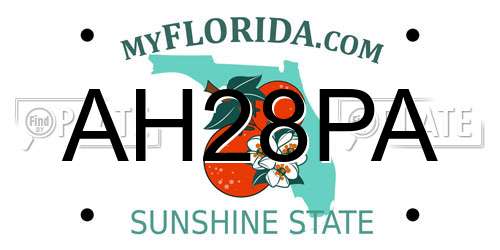 AH28PA Florida License Plate
