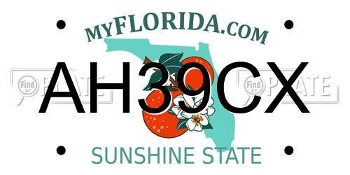 AH39CX Florida License Plate