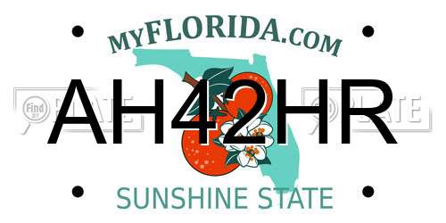 AH42HR Florida License Plate