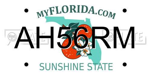 AH56RM Florida License Plate