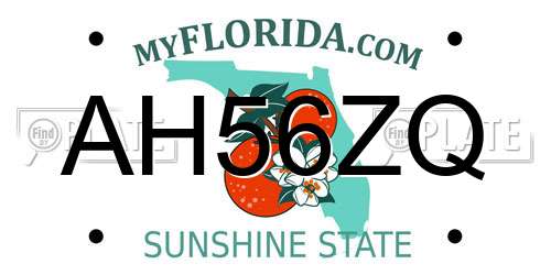 AH56ZQ Florida License Plate