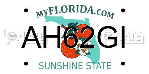AH62GI Florida License Plate