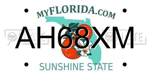 AH68XM Florida License Plate