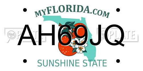 AH69JQ Florida License Plate