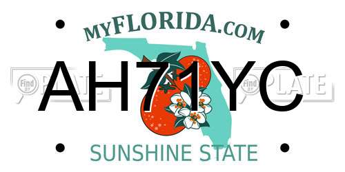 AH71YC Florida License Plate