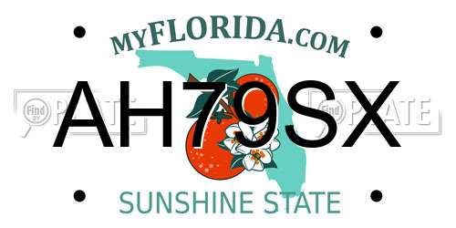 AH79SX Florida License Plate