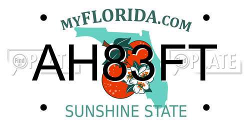 AH83FT Florida License Plate