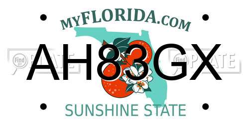 AH83GX Florida License Plate