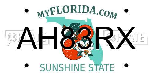 AH83RX Florida License Plate