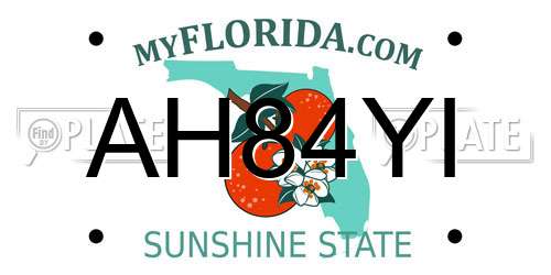 AH84YI Florida License Plate
