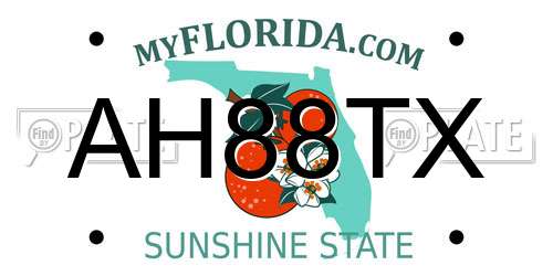 AH88TX Florida License Plate
