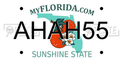 AHAH55 Florida License Plate