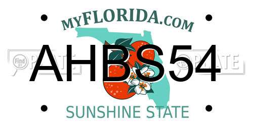 AHBS54 Florida License Plate