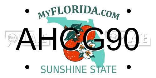 AHCG90 Florida License Plate