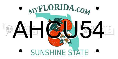 AHCU54 Florida License Plate