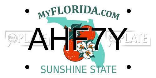 AHF7Y Florida License Plate
